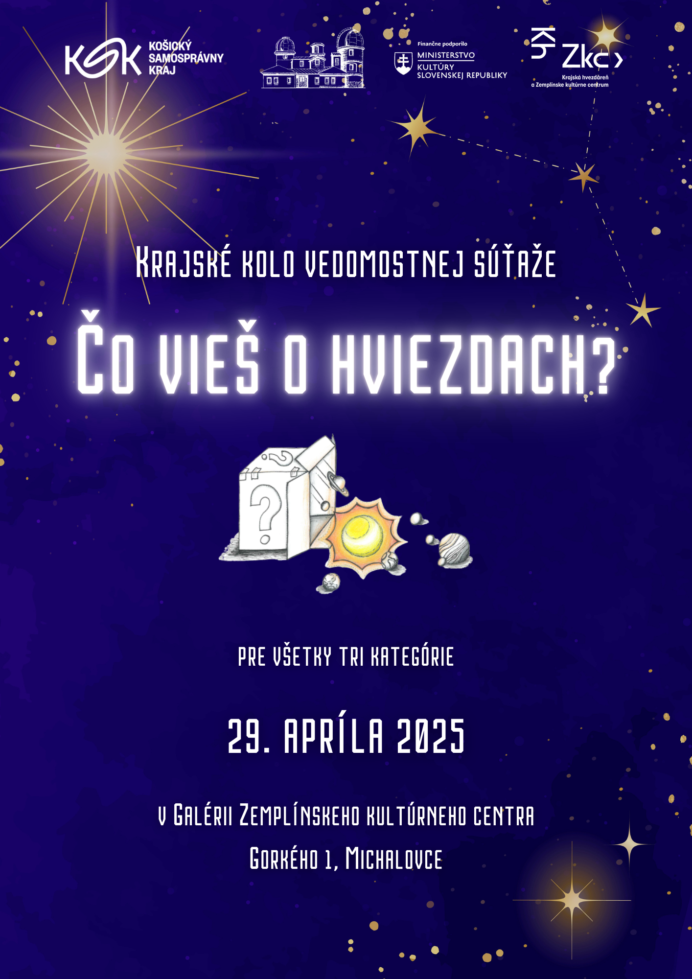 Krajské kolo vedomostnej súťaže Čo vieš o hviezdach?" 2025