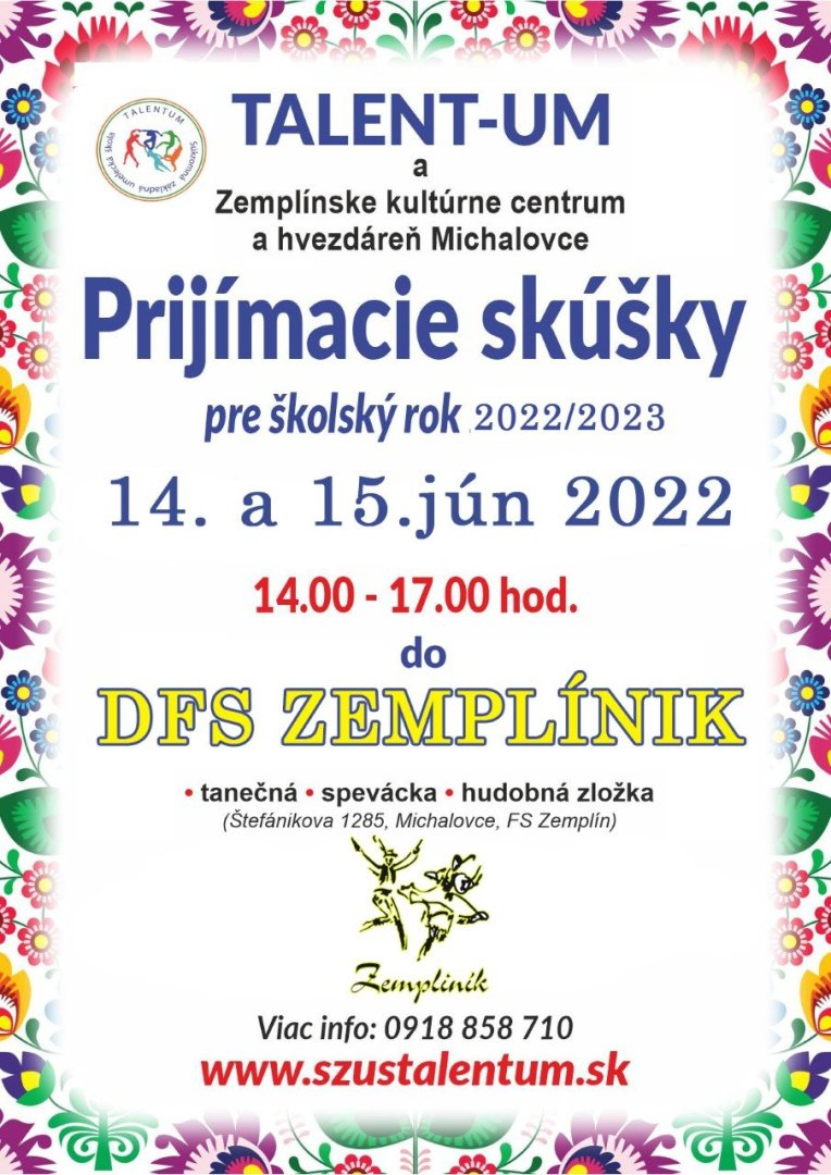 Prijímacie skúšky do DFS Zemplínik