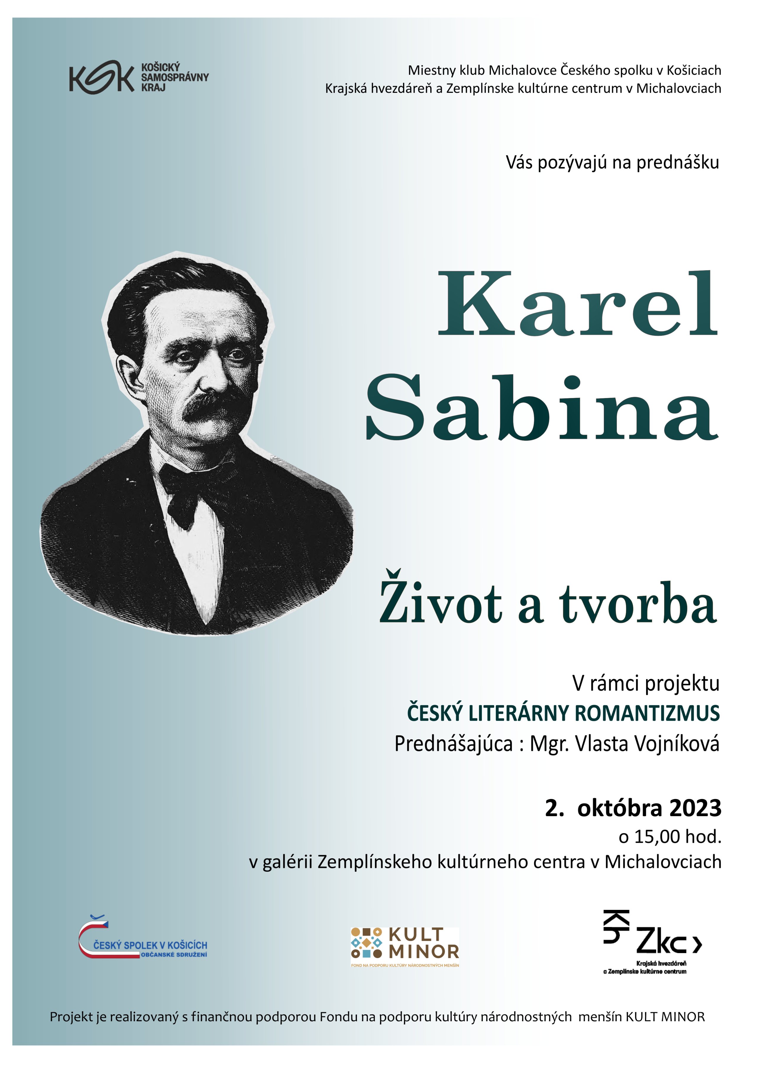 Karel Sabina - život a tvorba