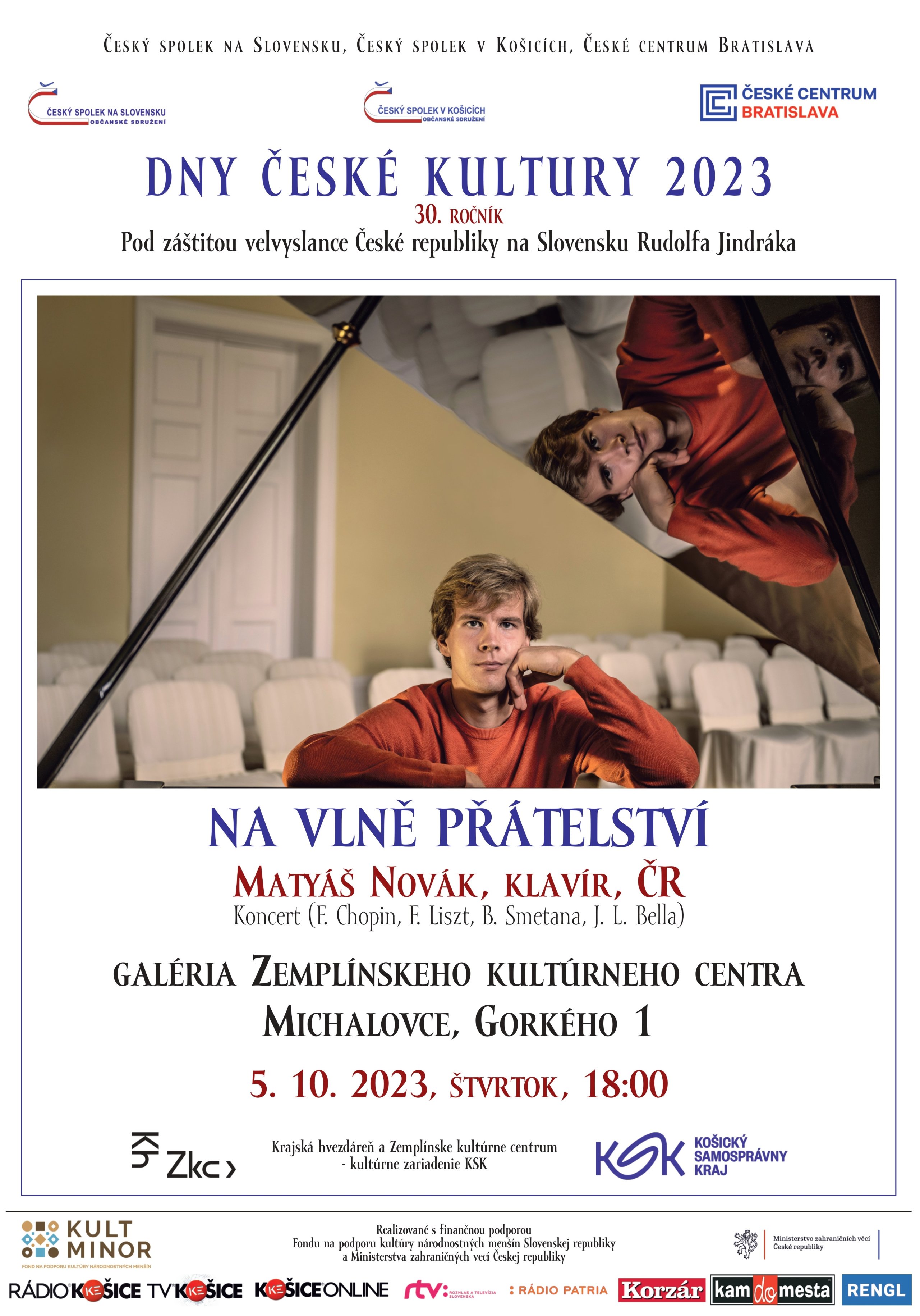 DNI ČESKEJ KULTÚRY 2023 - - koncert - Matyáš Novák, klavír
