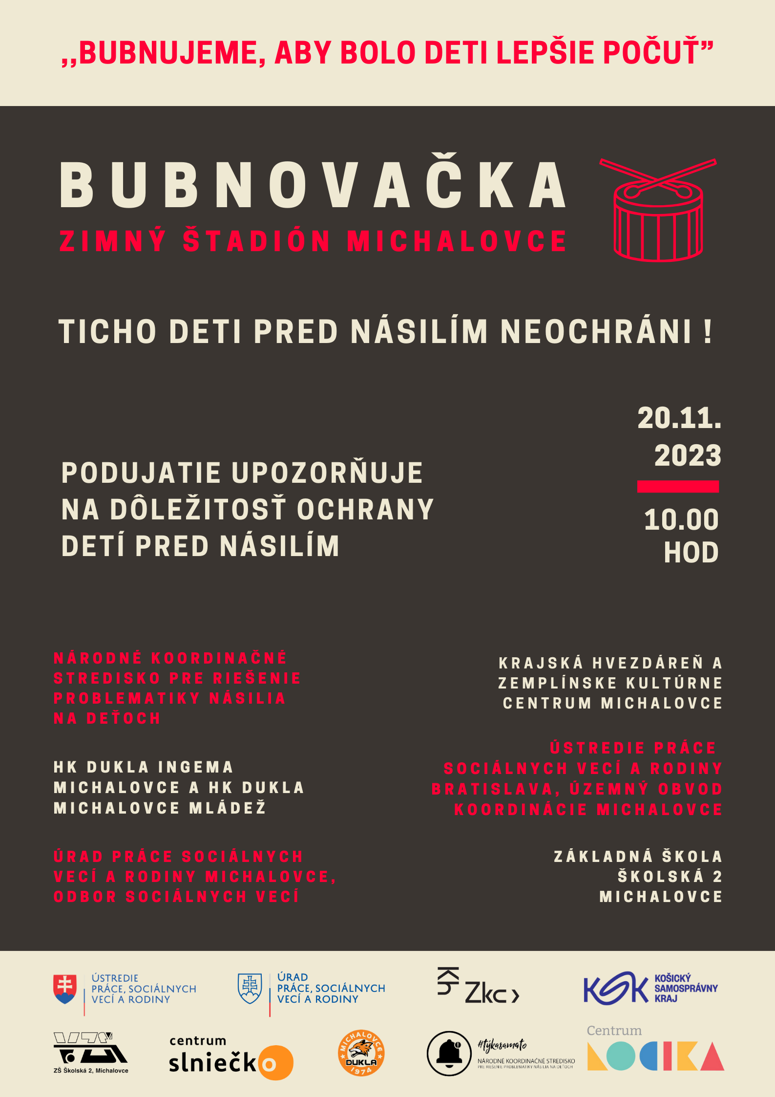BUBNOVAČKA  - bubnujeme, aby bolo deti lepšie počuť