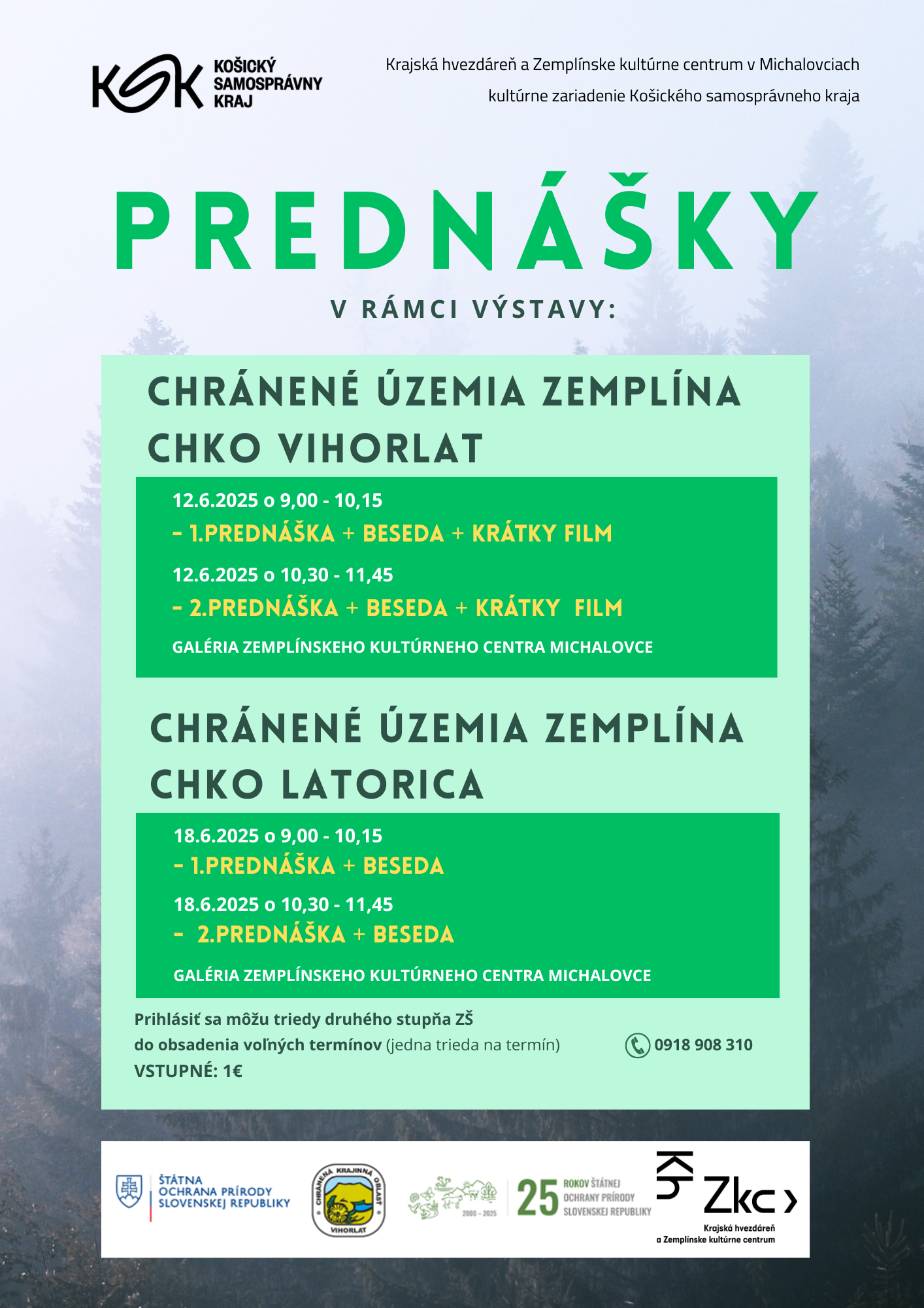 Ponuka:  Prednášky v rámci výstavy -  Chránené územia Zemplína