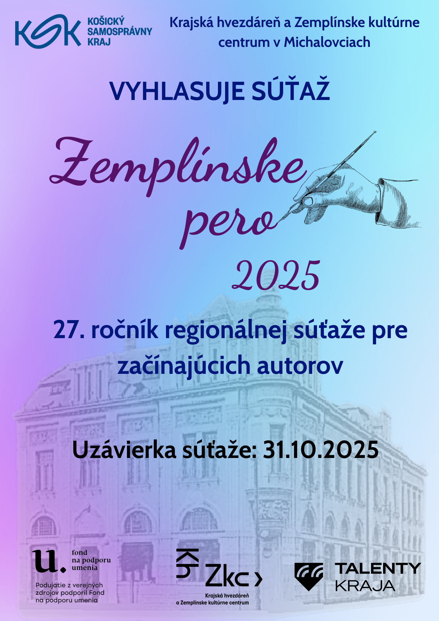 ZEMPLÍNSKE PERO 2025 - vyhlásenie súťaže