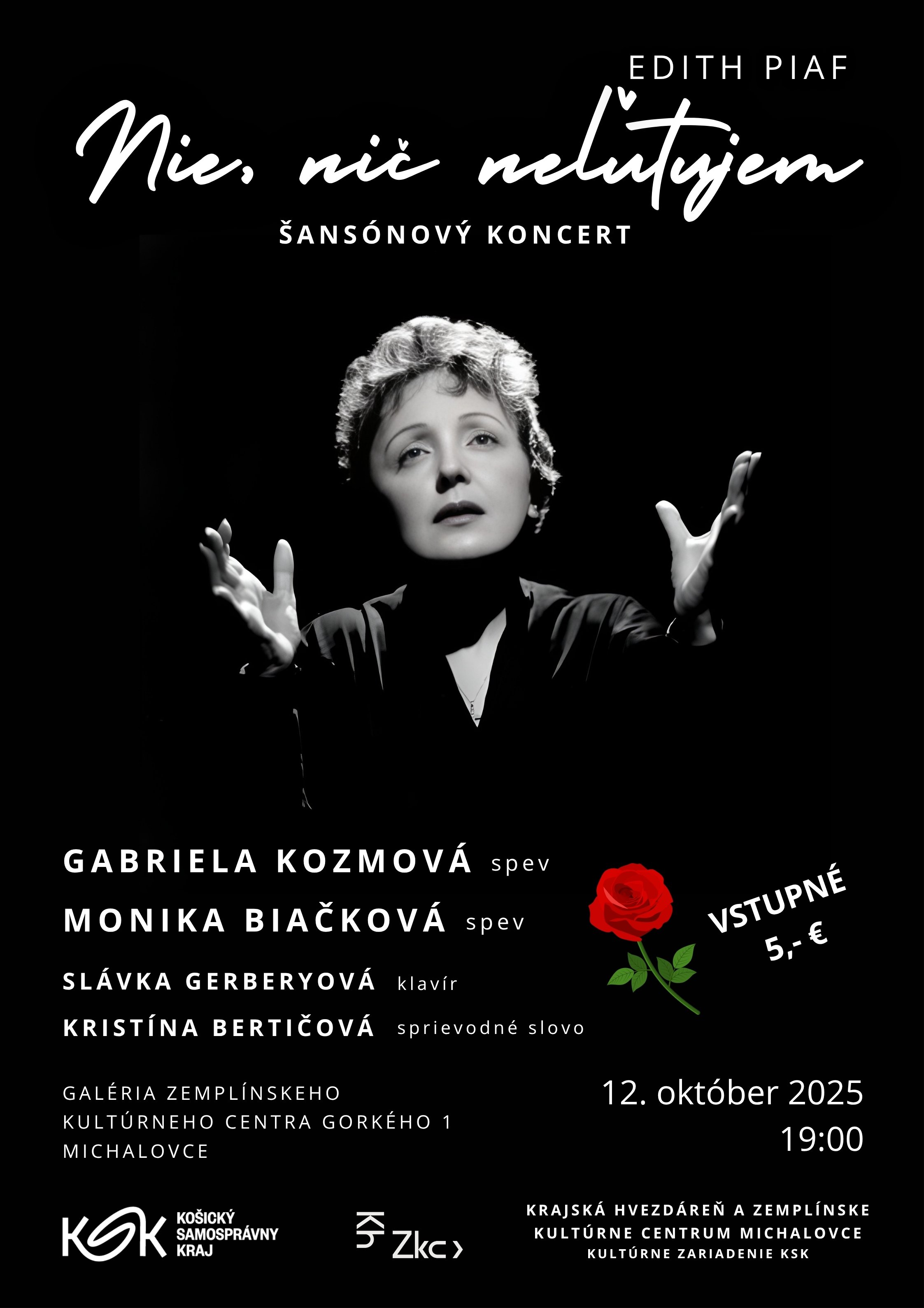 Nie, nič neľutujem - ŠANSÓNOVÝ KONCERT