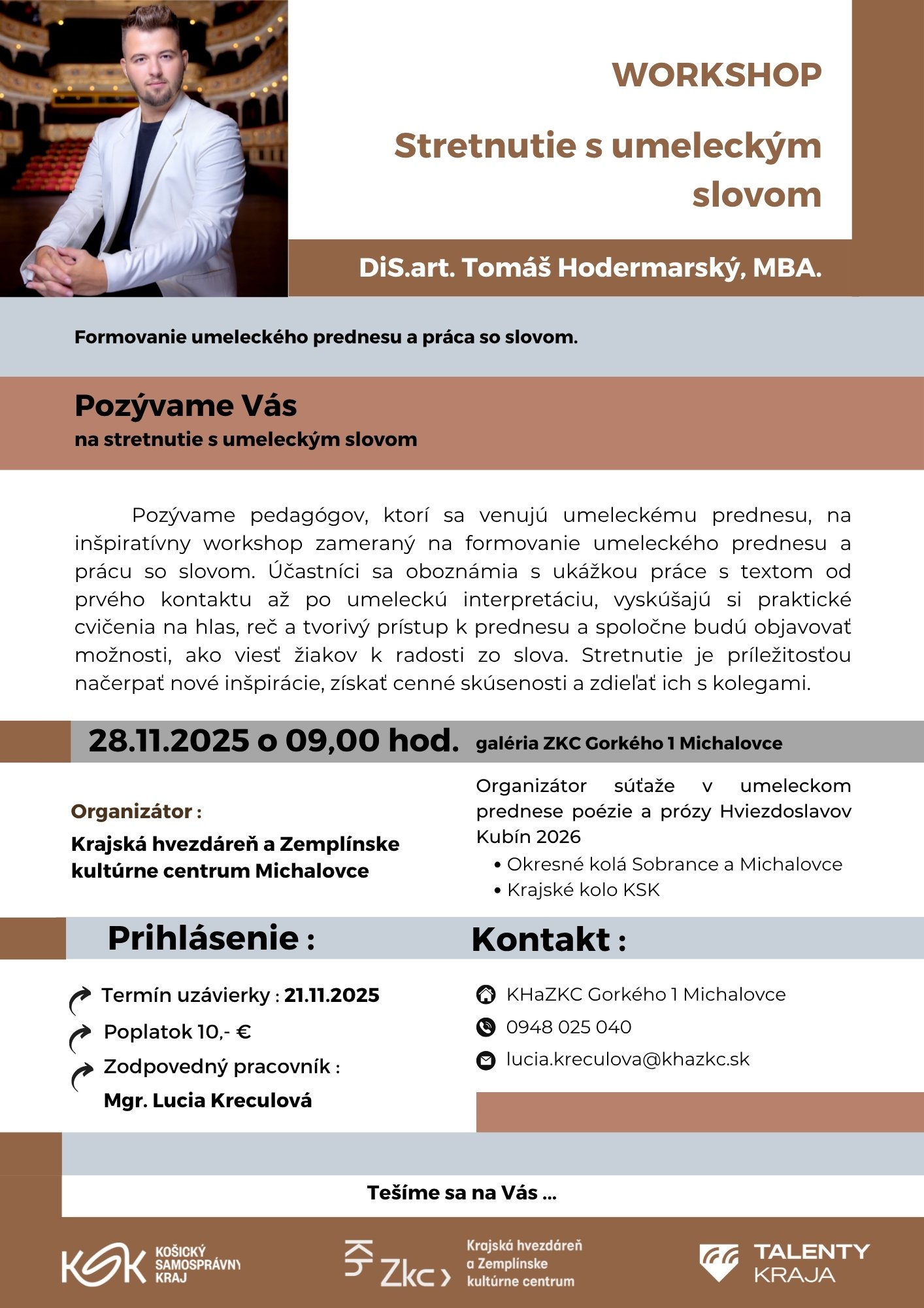 Workshop - Stretnutie s umeleckým slovom