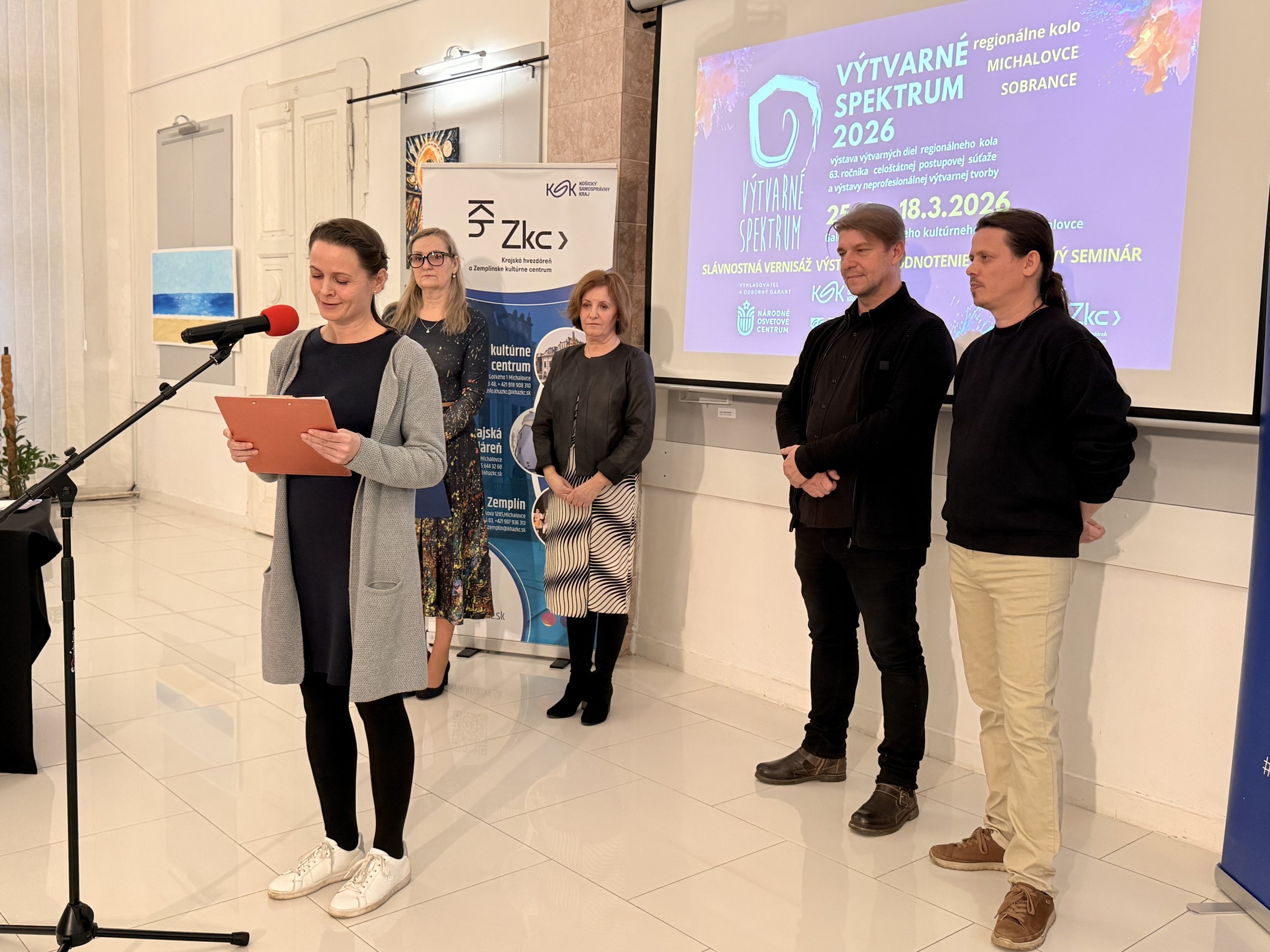 VÝTVARNÉ SPEKTRUM 2026 regionálne kolo Michalovce, Sobrance - vernisáž, vyhodnotenie, rozborový seminár