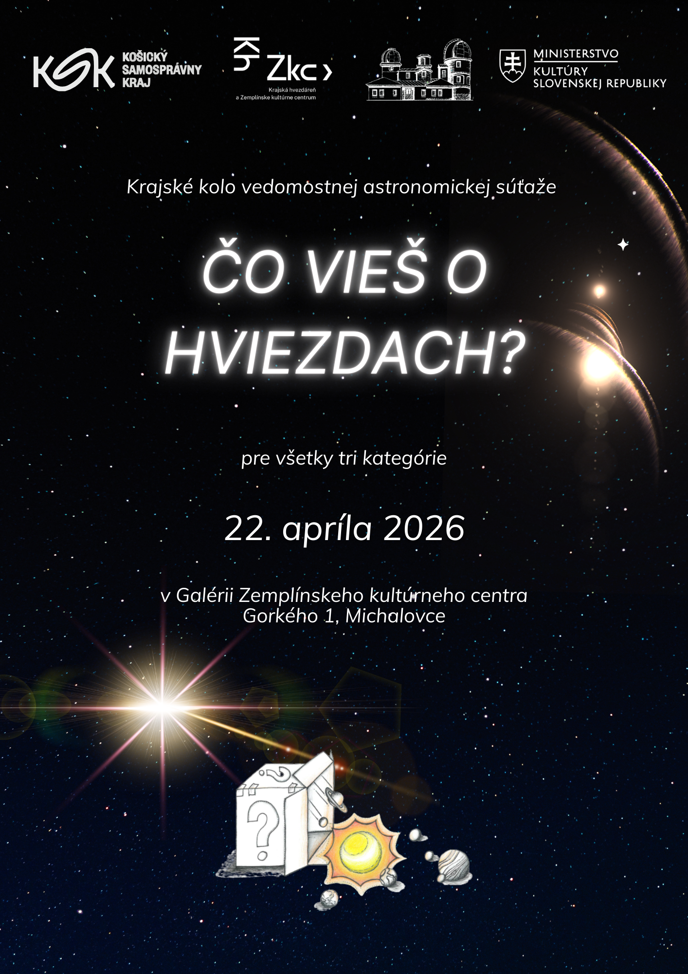 Krajské kolo vedomostnej súťaže Čo vieš o hviezdach?" 2026