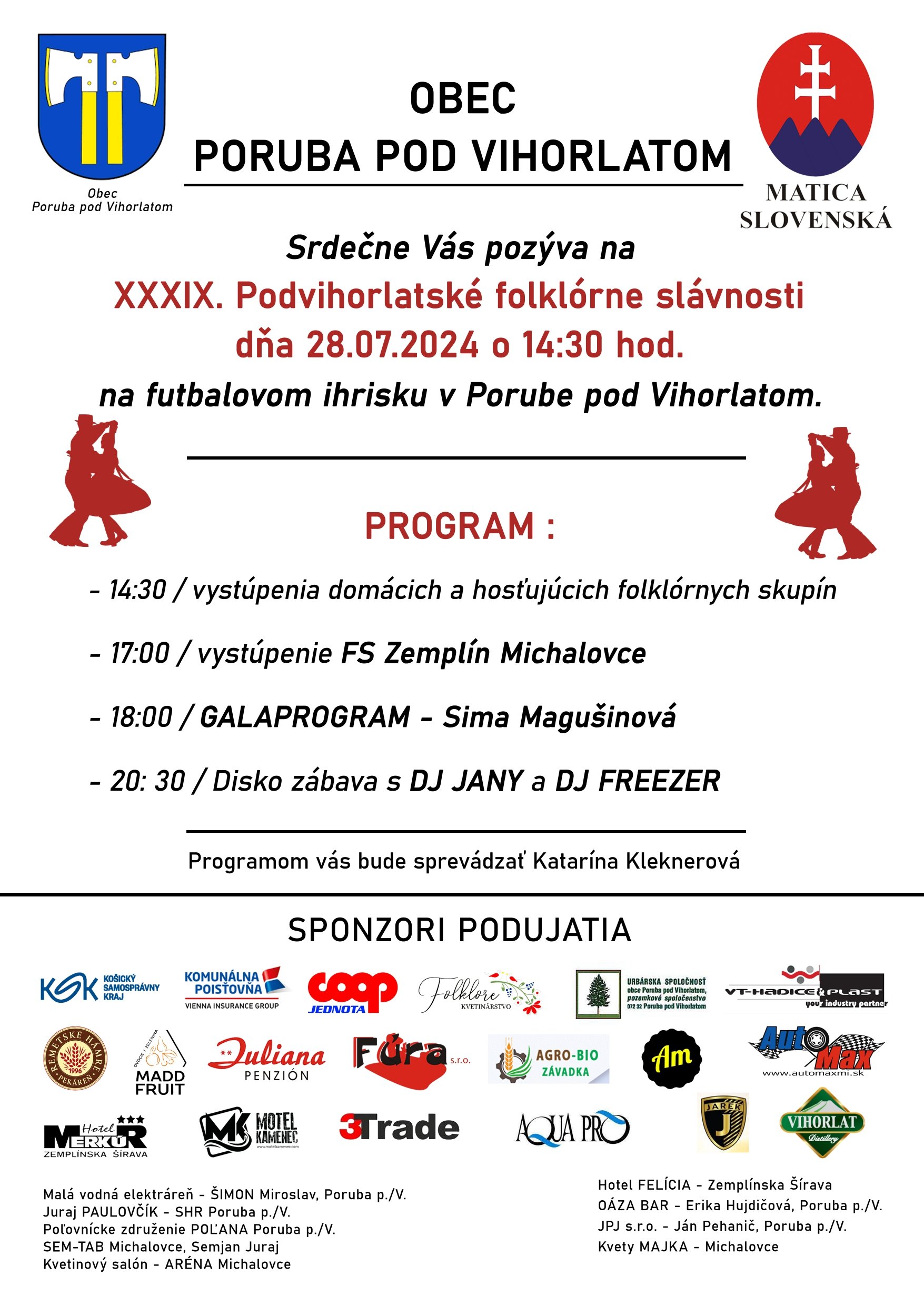 39. ročník Podvihorlatských folklórnych slávnosti